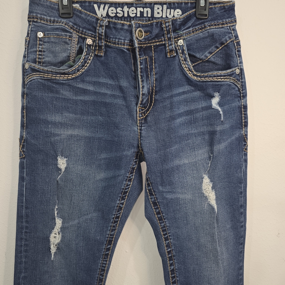 Distressed Blue Jeans for Men